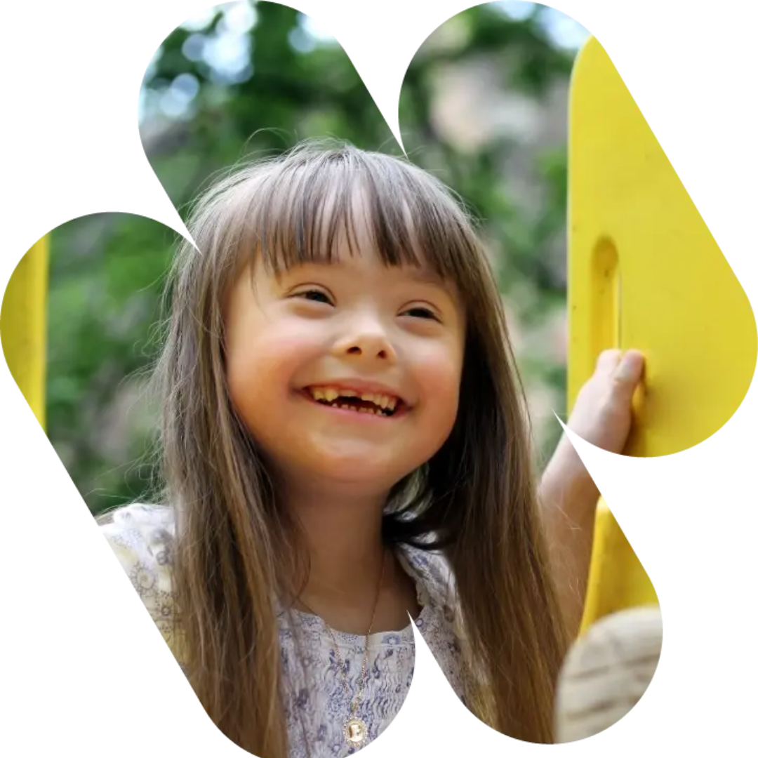 Portrait of beautiful young girl on the playground.